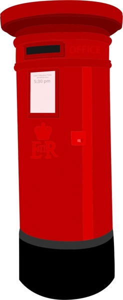 3d red post box vector illustration 