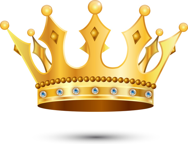3d shiny golden crown design