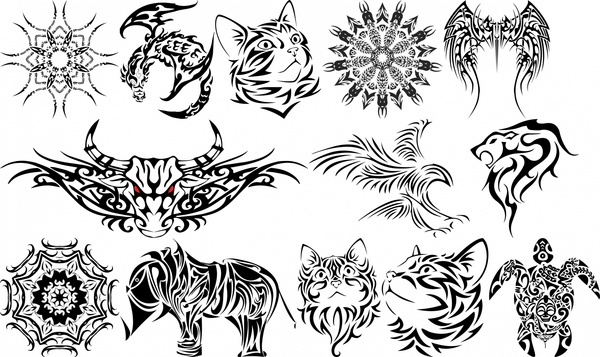 3d tatoo icons collection
