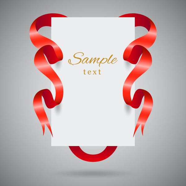 3d template with red ribbon around white sheet