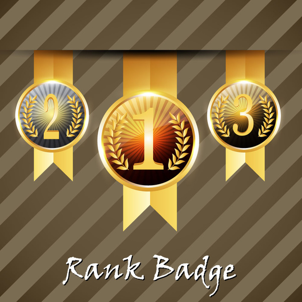 3d vector illustration of rank badge round icons