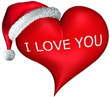 3d wearing christmas hats heartshaped picture 