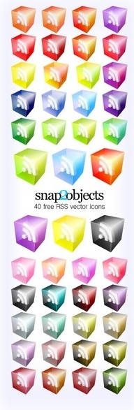 40 Vector Translucent 3D Look RSS Icons