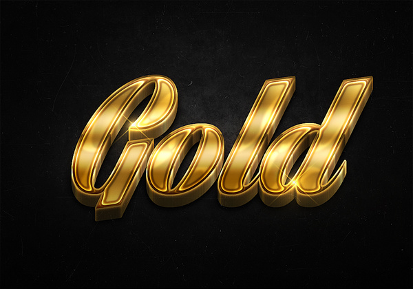43 3d shiny gold text effects preview