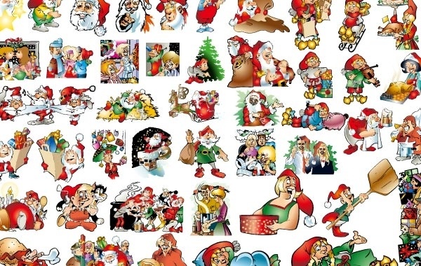 46 lovely Christmas vector illustration background material