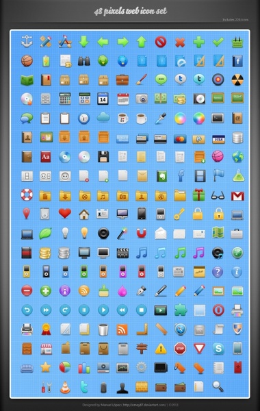 48 pixels web iconset icons pack