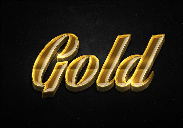 49 3d shiny gold text effects preview