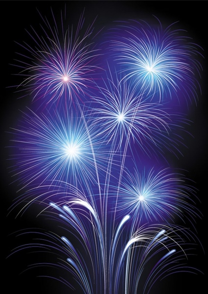 4 bright fireworks fireworks vector Vectors graphic art designs in ...