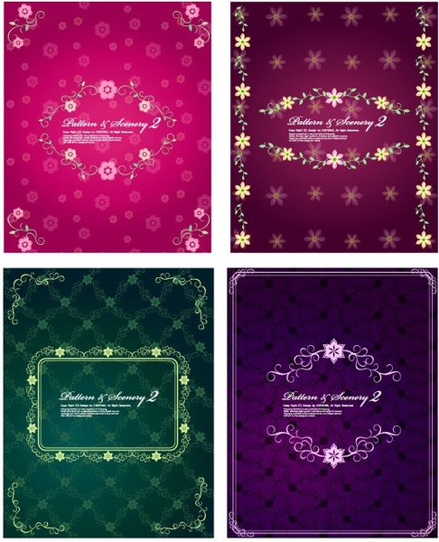4 lovely lace pattern vector fashion