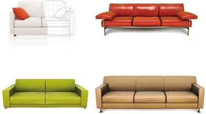 sofas icons collection various colored sketch