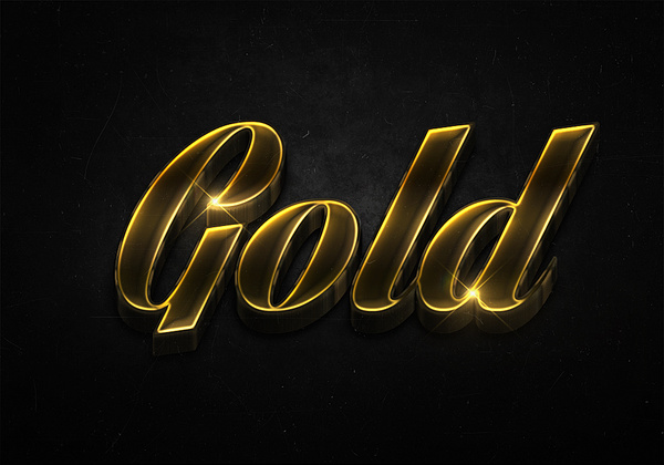 5 3d shiny gold text effects preview