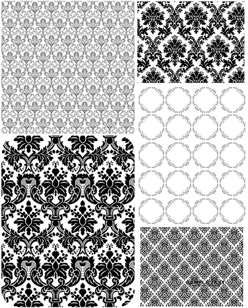 5 europeanstyle lace pattern vector 