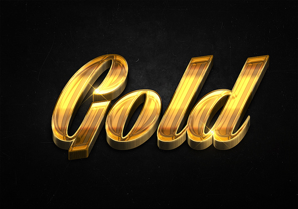 60 3d shiny gold text effects preview