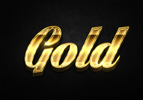 66 3d shiny gold text effects preview
