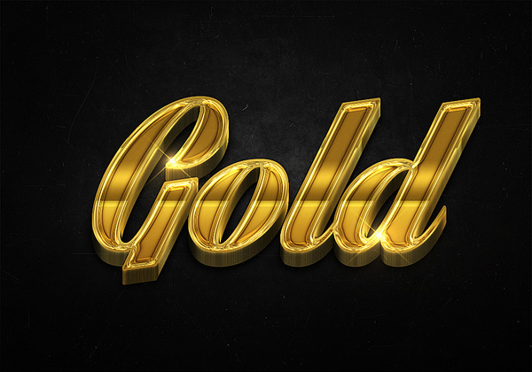 69 3d shiny gold text effects preview