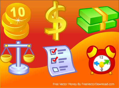 6 free vector money icons