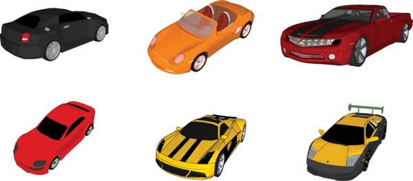 sports cars icons collection various colored sedan types