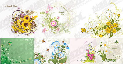 7, various flowers vector material 