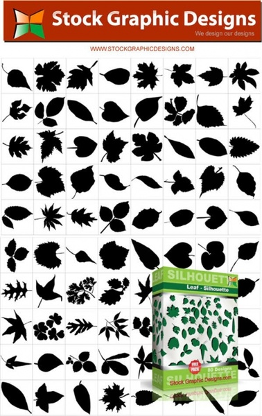 80 leaf silhouettes free vector and photoshop brush