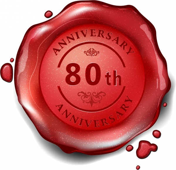 80th anniversary red wax seal