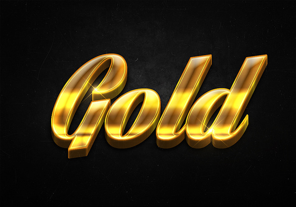 3d gold text psd download