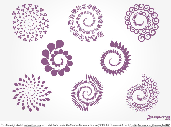 8 spirals abstract design element