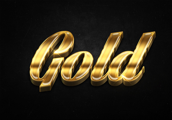 9 3d shiny gold text effects preview