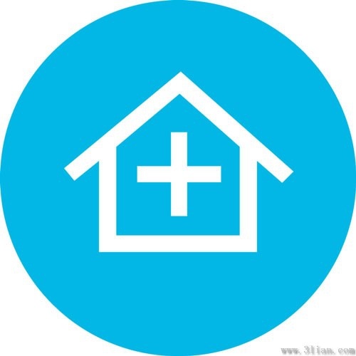 a blue house icon vector