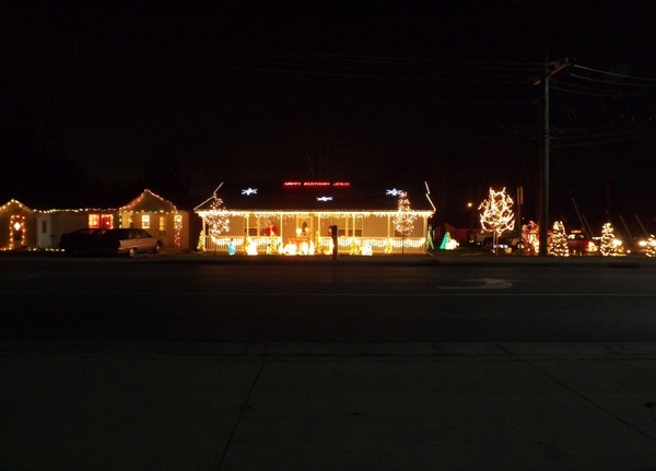 a large christmas light display