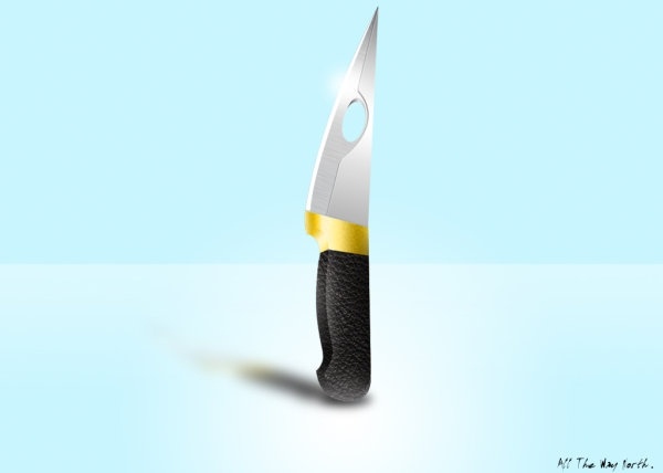 a realistic knife psd layered 
