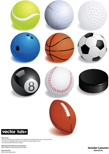 a variety of ball games vector