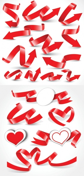 a variety of festive ribbon ribbons vector