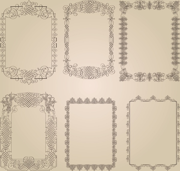 certificate frame templates elegant retro seamless symmetric decor