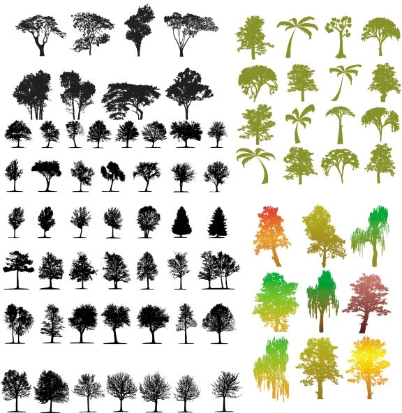A Variety Of Trees Silhouette Vector Free Vector In Adobe Illustrator Ai Ai Vector Illustration Graphic Art Design Format Format For Free Download 17 57mb