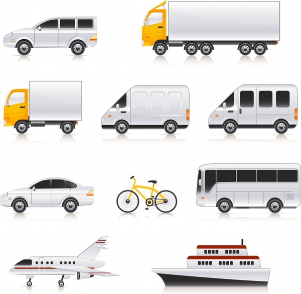 vehicles models icons colored modern sketch