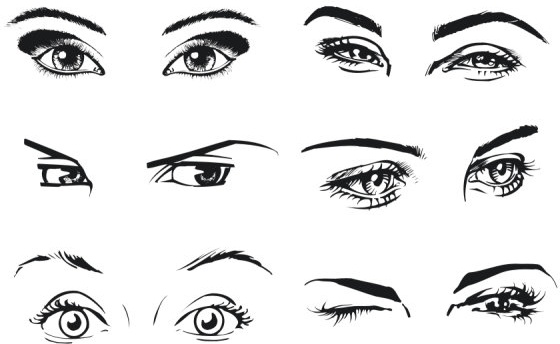 a woman39s eyes color vector