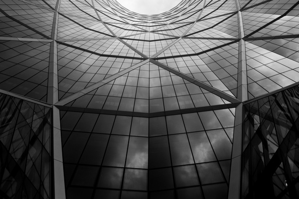 abstract architecture black and white building ceiling