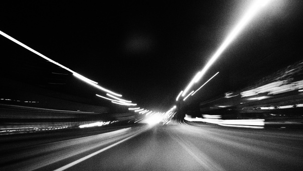 abstract auto black and white blur car city dark 