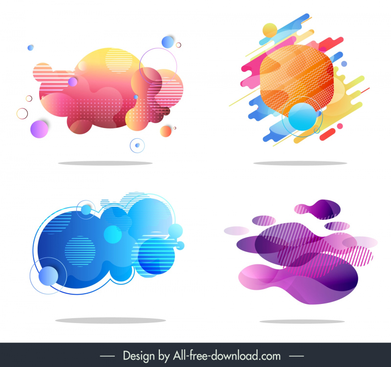 abstract background collection geometric circle deformity shapes