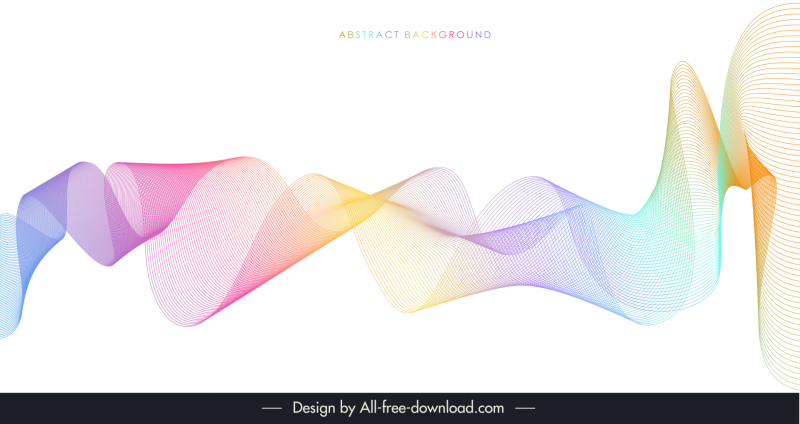 abstract background colorful 3d wavy lines 