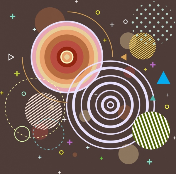 abstract background geometric design circles triangles decor