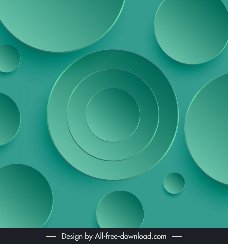 abstract background template green circles 3d