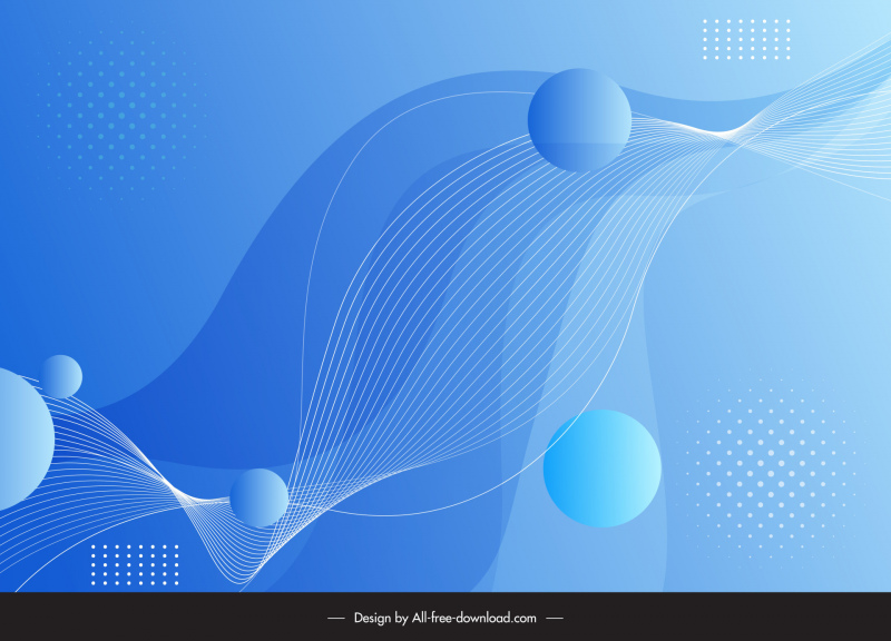 abstract background template modern dynamic 3d waving lines circles