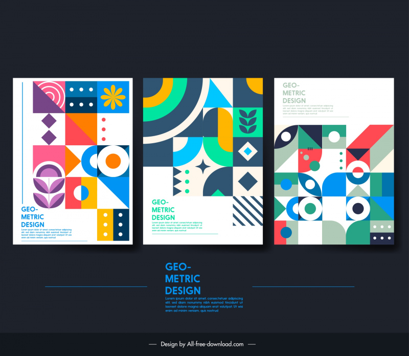 abstract background templates collection flat colorful geometric shapes