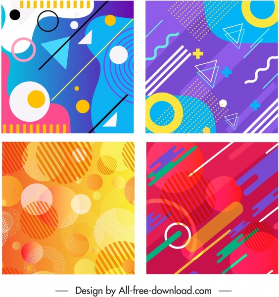 abstract background templates colorful flat geometric decor