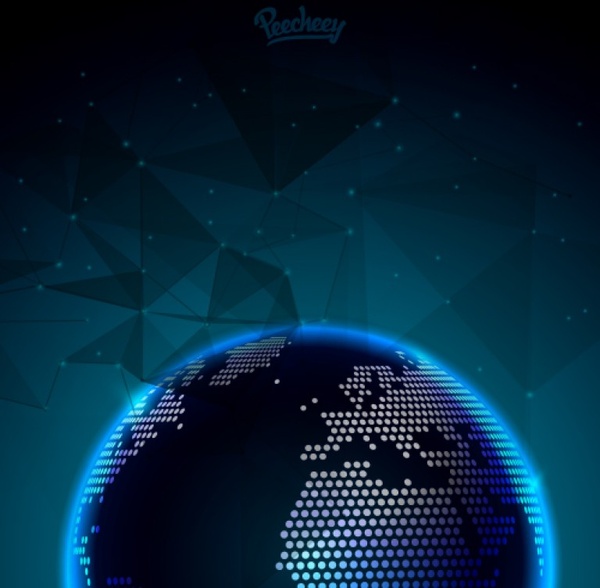abstract background with glowing globe