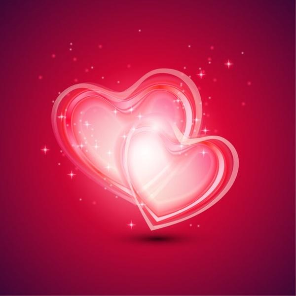 Abstract Background with Two Hearts for Valentines Day Free vector in ...