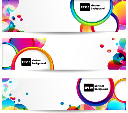 abstract banner with colored circular design vector