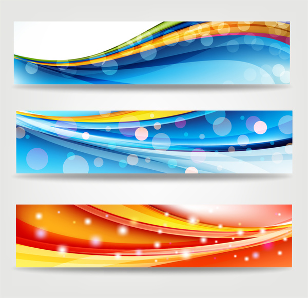 abstract banners with colorful bokeh background