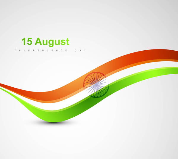 abstract beautiful indian flag shiny wave background vector